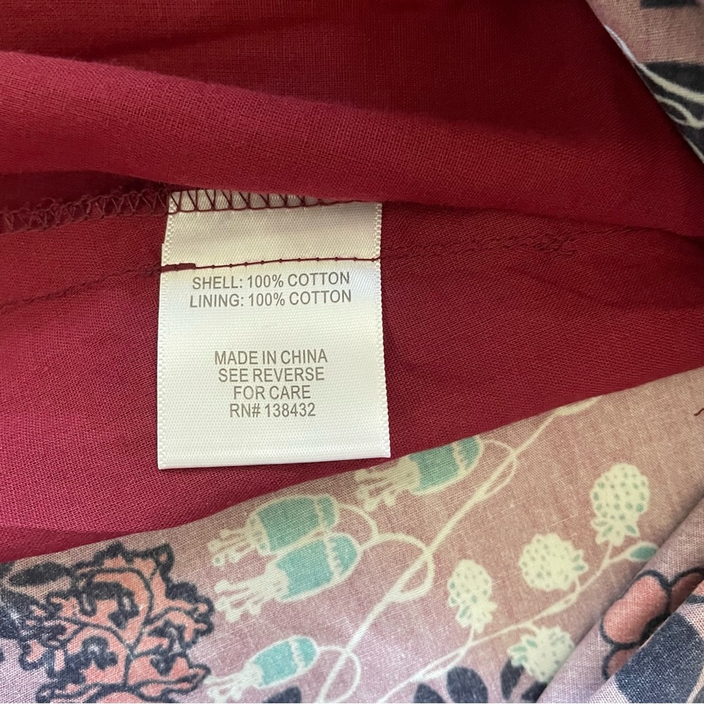 Modcloth Burgundy Bird Floral Skirt Size Small - Picture 7 of 9